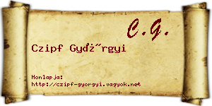 Czipf Györgyi névjegykártya